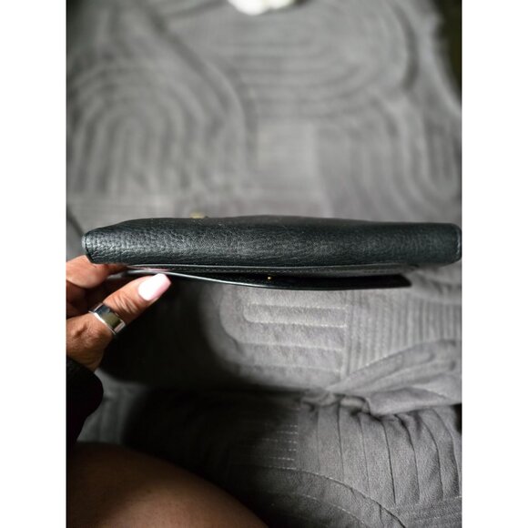 Vintage Fossil Black Pebbled Leather Flap Wallet Organizer Pre-Loved - Picture 5 of 8